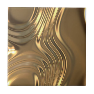 Gold Metal Swirling Design Tegeltje