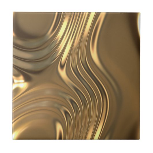 Gold Metal Swirling Design Tegeltje (Voorkant)