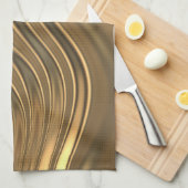 Gold Metal Swirling Design Theedoek (Quarter Fold)