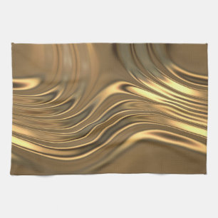 Gold Metal Swirling Design Theedoek