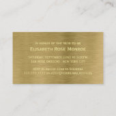 Gold Metal Texture, Baby shower Ticket Invitation (Achterkant)