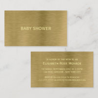 Gold Metal Texture, Baby shower Ticket Invitation