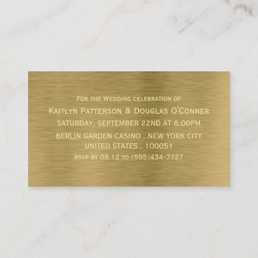 Gold Metal Texture Evening Event Ticket Invitation (Achterkant)
