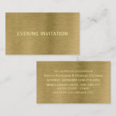 Gold Metal Texture Evening Event Ticket Invitation (Voorkant / Achterkant)