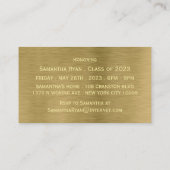 Gold Metal Texture Graduation Party Ticket Invite (Achterkant)