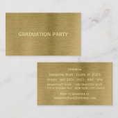 Gold Metal Texture Graduation Party Ticket Invite (Voorkant / Achterkant)
