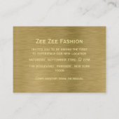 Gold Metal Texture Grand Opening Ceremony Kaart Visitekaartje (Achterkant)