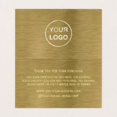 Gold Metal Texture Logo/Afbeelding Hartelijk dank Visitekaartje (Binnenkant ongevouwen)