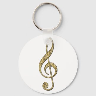 Gold Metal Treble Clef Sleutelhanger