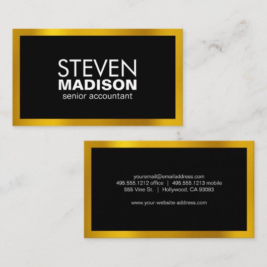 Gold Metal Trim Visitekaartje (Voorkant / Achterkant)