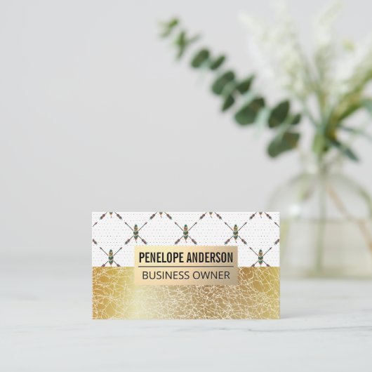 Gold Metal | Ventilator Bohemian Pattern | Textuur Visitekaartje (Staand voorkant)