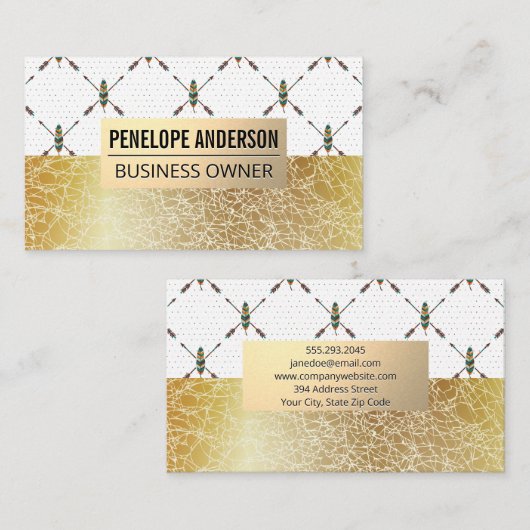 Gold Metal | Ventilator Bohemian Pattern | Textuur Visitekaartje (Voorkant / Achterkant)