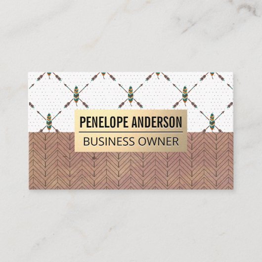 Gold Metal | Ventilator Bohemian Pattern Visitekaartje (Voorkant)