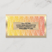 Gold Metal | Weaved Pattern Lines Visitekaartje (Achterkant)