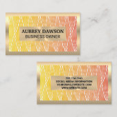 Gold Metal | Weaved Pattern Lines Visitekaartje (Voorkant / Achterkant)