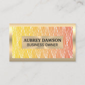 Gold Metal | Weaved Pattern Lines Visitekaartje (Voorkant)