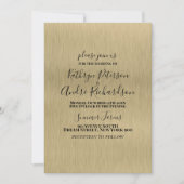 Gold Metal Wedding Uitnodiging (Voorkant)