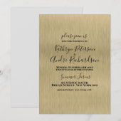 Gold Metal Wedding Uitnodiging (Voorkant / Achterkant)