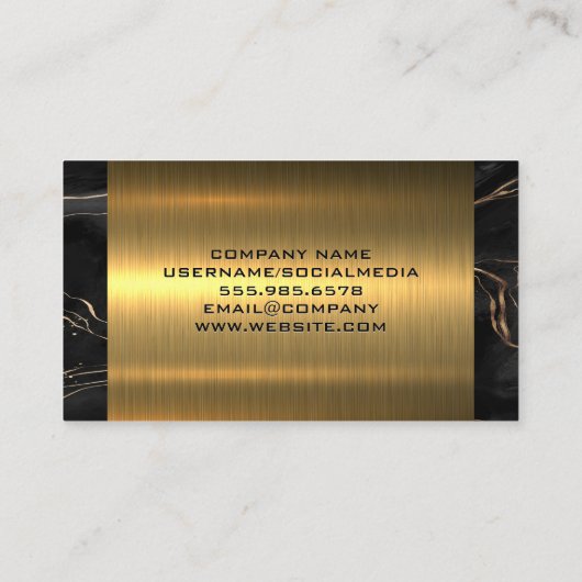 Gold Metal | Zwarte marmer Visitekaartje (Achterkant)