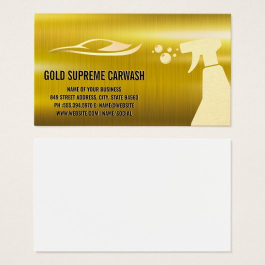 Gold Metallic achtergrond | Auto-Logo en spuitwate Visitekaartje (Voorkant /achterkant)