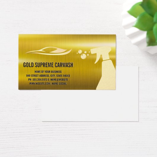Gold Metallic achtergrond | Auto-Logo en spuitwate Visitekaartje (Bureau)