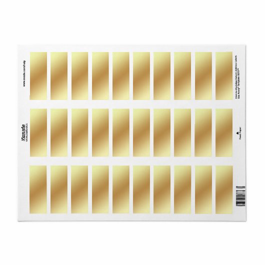 Gold Metallic-adresretourlabel Etiket (Full Sheet)