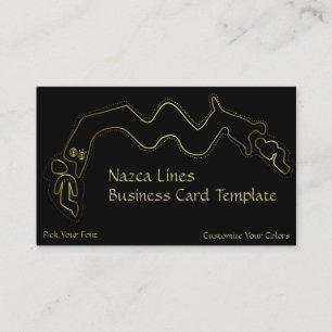 Gold Metallic Ancient Alien Logo Nazca Lines Visitekaartje