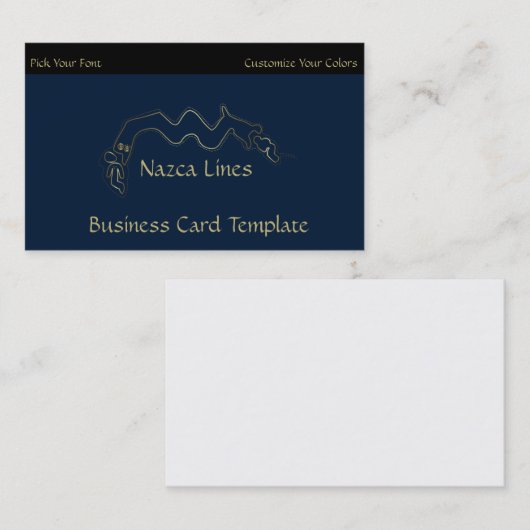 Gold Metallic Ancient Alien Logo Nazca Lines Visitekaartje (Voorkant / Achterkant)