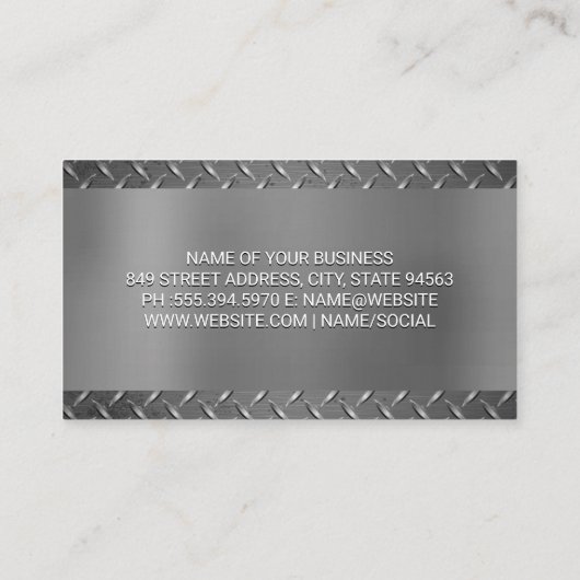 Gold Metallic Auto Logo | Achtergrond staal Visitekaartje (Achterkant)