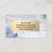 Gold Metallic | Blauwe marmer Visitekaartje (Achterkant)