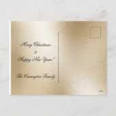 Gold Metallic Blue Elegant Pine Merry kerst H Feestdagenkaart (Achterkant)
