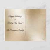 Gold Metallic Blue Elegant Pine Merry kerst H Feestdagenkaart (Achterkant)
