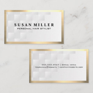 Gold Metallic Border Geometrisch wit Visitekaartje
