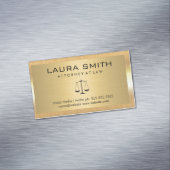Gold Metallic Border | Goud metaal geborsteld Magnetisch Visitekaartje (Voorbeeld)