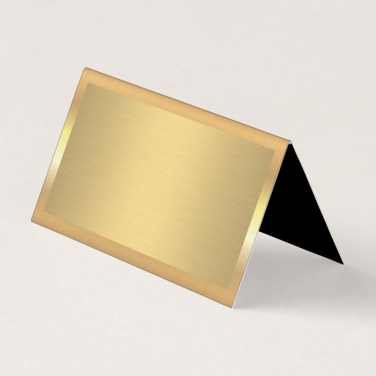 Gold Metallic Border | Goud metaal geborsteld Visitekaartje (Achterkant)