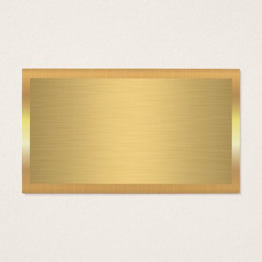 Gold Metallic Border | Goud metaal geborsteld Visitekaartje (Achterkant)