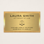 Gold Metallic Border | Goud metaal geborsteld Visitekaartje (Voorkant)