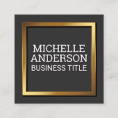 Gold Metallic Border Klantenkaartje (Voorkant)