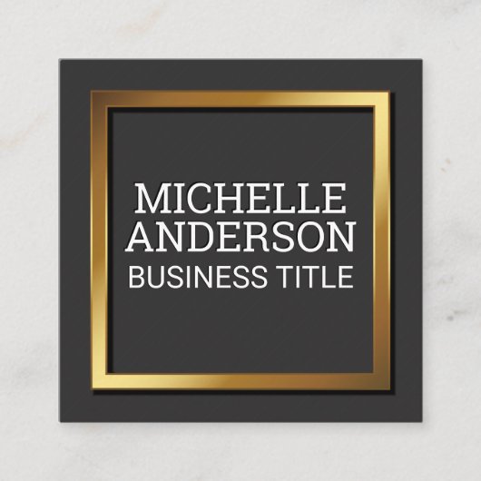 Gold Metallic Border Klantenkaartje (Voorkant)