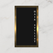 Gold Metallic Border | Zwarte achtergrond Visitekaartje (Achterkant)