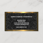 Gold Metallic Border | Zwarte marmer Visitekaartje (Achterkant)