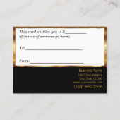 Gold Metallic Cadeft Certificate Kortingskaartje (Achterkant)