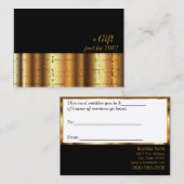 Gold Metallic Cadeft Certificate Kortingskaartje (Voorkant / Achterkant)