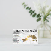 Gold Metallic Car Wash Logo | Schuim met zeep-bubb Visitekaartje (Staand voorkant)