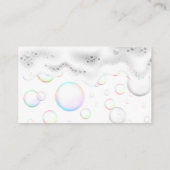 Gold Metallic Car Wash Logo | Schuim met zeep-bubb Visitekaartje (Achterkant)