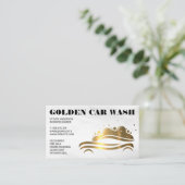 Gold Metallic Car Wash Logo Visitekaartje (Staand voorkant)
