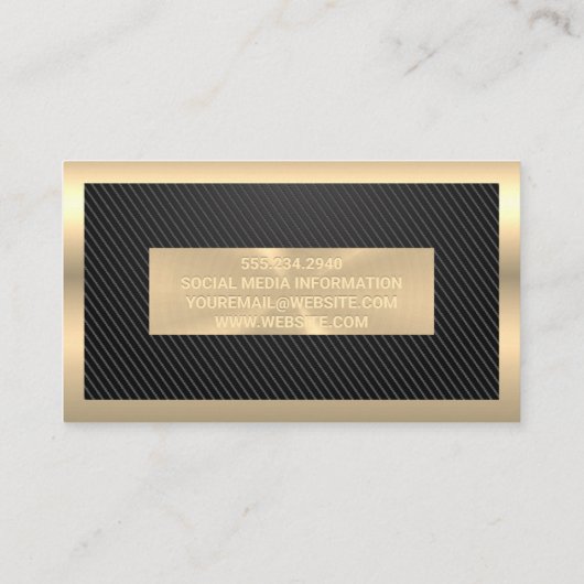 Gold Metallic | Carbon Fiber Pattern Visitekaartje (Achterkant)