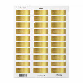 Gold Metallic Custom Return-adreslabels Etiket (Full Sheet)