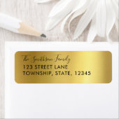 Gold Metallic Custom Return-adreslabels Etiket (Insitu)