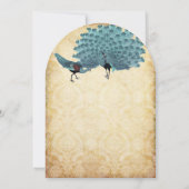 Gold Metallic-Damask Peacock Kaart (Achterkant)